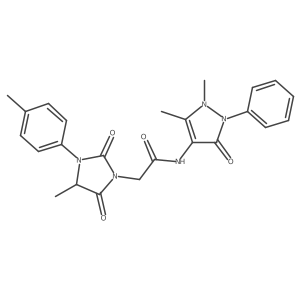N-(2,3-Dihydro-1,5-dimethyl-3-oxo-2-phenyl-1H-pyrazol-4-yl)-4-methyl-3-(4-methylphenyl)-2,5-dioxo-1-imidazolidineacetamide结构式