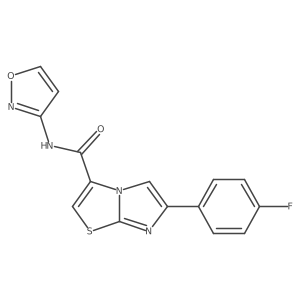 6-(4-fluorophenyl)-N-(1,2-oxazol-3-yl)imidazo[2,1-b][1,3]thiazole-3-carboxamide结构式
