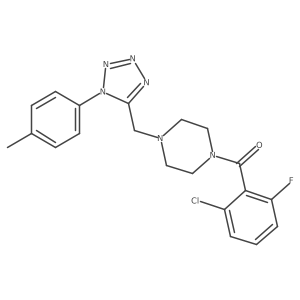 Cc1ccc(-n2nnnc2CN2CCN(C(=O)c3c(F)cccc3Cl)CC2)cc1结构式