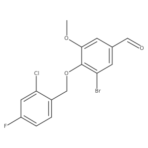 3-Bromo-4-((2-chloro-4-fluorobenzyl)oxy)-5-methoxybenzaldehyde Structure