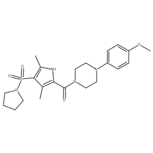 1-{[3,5-dimethyl-4-(pyrrolidin-1-ylsulfonyl)-1H-pyrrol-2-yl]carbonyl}-4-(4-methoxyphenyl)piperazine结构式