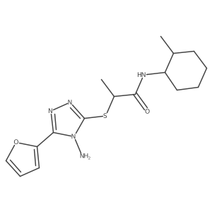 2-[[4-Amino-5-(2-furanyl)-4H-1,2,4-triazol-3-yl]thio]-N-(2-methylcyclohexyl)propanamide结构式