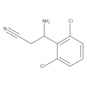 (3R)-3-Amino-3-(2,6-dichlorophenyl)propanenitrile结构式
