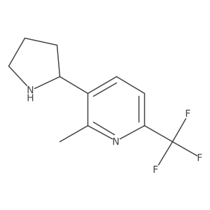2-methyl-3-[(2R)-pyrrolidin-2-yl]-6-(trifluoromethyl)pyridine结构式