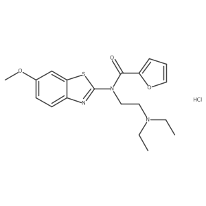 N-(2-(diethylamino)ethyl)-N-(6-methoxybenzo[d]thiazol-2-yl)furan-2-carboxamide hydrochloride结构式
