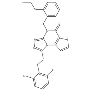 1-((2-chloro-6-fluorobenzyl)thio)-4-(2-ethoxybenzyl)thieno[2,3-e][1,2,4]triazolo[4,3-a]pyrimidin-5(4H)-one Structure