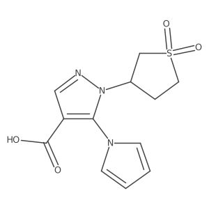 1-(1,1-dioxidotetrahydro-3-thienyl)-5-(1H-pyrrol-1-yl)-1H-pyrazole-4-carboxylic acid结构式