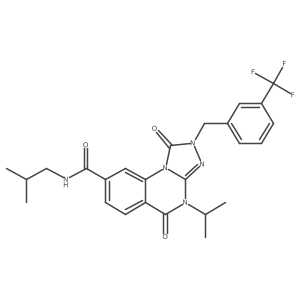 N-isobutyl-4-isopropyl-1,5-dioxo-2-(3-(trifluoromethyl)benzyl)-1,2,4,5-tetrahydro-[1,2,4]triazolo[4,3-a]quinazoline-8-carboxamide结构式