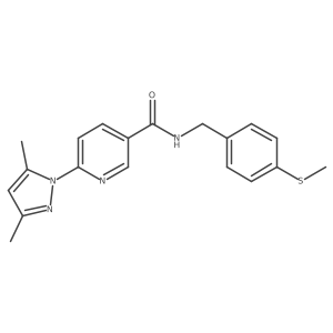 6-(3,5-dimethyl-1H-pyrazol-1-yl)-N-(4-(methylthio)benzyl)nicotinamide Structure