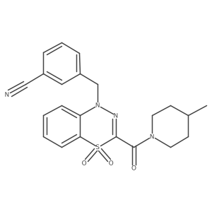 3-{[3-[(4-methylpiperidino)carbonyl]-4,4-dioxo-4lambda~6~,1,2-benzothiadiazin-1(4H)-yl]methyl}benzonitrile结构式