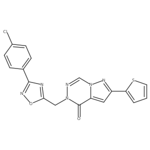 1-((3-(4-Chlorophenyl)-1,2,4-oxadiazol-5-yl)methyl)-8-(thiophen-2-yl)pyrazolo[1,5-d][1,2,4]triazinone Structure