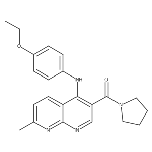 (4-((4-Ethoxyphenyl)amino)-7-methyl-1,8-naphthyridin-3-yl)(pyrrolidin-1-yl)methanone结构式