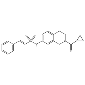 (E)-N-(2-(cyclopropanecarbonyl)-1,2,3,4-tetrahydroisoquinolin-7-yl)-2-phenylethenesulfonamide结构式