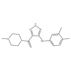 (5-((3,4-dimethylphenyl)amino)-1H-1,2,3-triazol-4-yl)(4-methylpiperazin-1-yl)methanone结构式