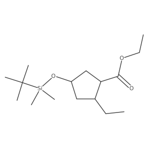 Ethyl 4-(tert-butyldimethylsilyloxy)-2-ethylcyclopentanecarboxylate结构式