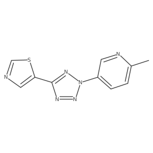 5-[2-(6-Methyl-3-pyridyl)tetrazol-5-yl]thiazole结构式