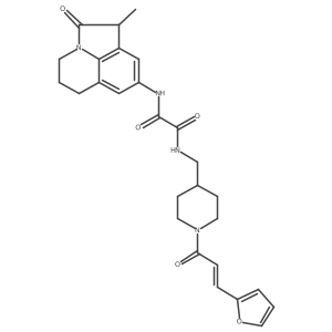 N'-({1-[(2E)-3-(furan-2-yl)prop-2-enoyl]piperidin-4-yl}methyl)-N-{3-methyl-2-oxo-1-azatricyclo[6.3.1.0^{4,12}]dodeca-4,6,8(12)-trien-6-yl}ethanediamide结构式