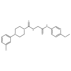4-(3-chlorophenyl)-N-{2-[(6-methoxypyridin-3-yl)amino]-2-oxoethyl}piperazine-1-carboxamide Structure