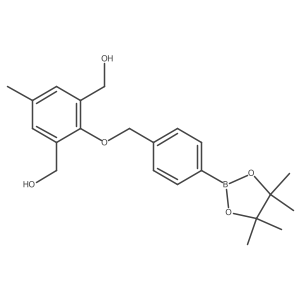 (5-Methyl-2-((4-(4,4,5,5-tetramethyl-1,3,2-dioxaborolan-2-yl)benzyl)oxy)-1,3-phenylene)dimethanol结构式