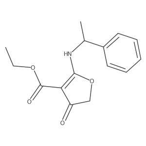 Ethyl 4-oxo-2-((1-phenylethyl)amino)-4,5-dihydrofuran-3-carboxylate结构式