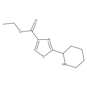 2-(2-Piperidinyl)-4-thiazolecarboxylic acid ethyl ester结构式