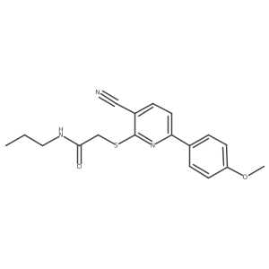 2-{[3-cyano-6-(4-methoxyphenyl)pyridin-2-yl]sulfanyl}-N-propylacetamide结构式