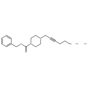 Benzyl 4-(5-aminopent-2-yn-1-yl)piperazine-1-carboxylate dihydrochloride结构式