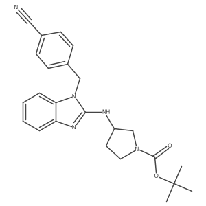 (S)-tert-butyl 3-((1-(4-cyanobenzyl)-1H-benzo[d]imidazol-2-yl)amino)pyrrolidine-1-carboxylate Structure