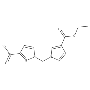1H-Pyrazole-4-carboxylic acid, 1-[(3-nitro-1H-pyrazol-1-yl)methyl]-, ethyl ester Structure