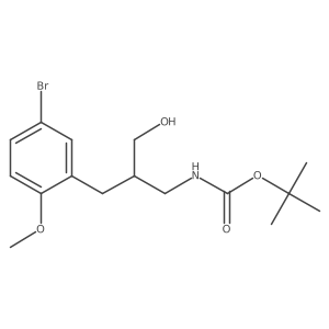 tert-butyl N-{2-[(5-bromo-2-methoxyphenyl)methyl]-3-hydroxypropyl}carbamate结构式