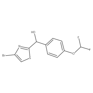 2-Thiazolemethanol, 4-bromo-I+/--[4-(difluoromethoxy)phenyl]- Structure