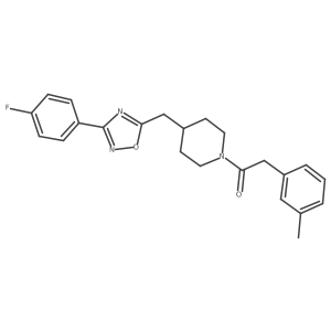 4-{[3-(4-Fluorophenyl)-1,2,4-oxadiazol-5-yl]methyl}-1-[(3-methylphenyl)acetyl]piperidine结构式