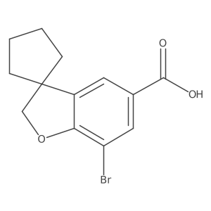 7-Bromospiro[benzofuran-3(2H),1'-cyclopentane]-5-carboxylic acid结构式
