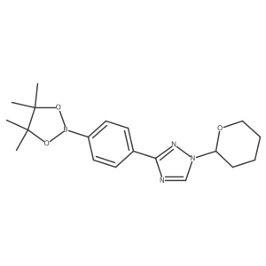 1-(tetrahydro-2H-pyran-2-yl)-3-(4-(4,4,5,5-tetramethyl-1,3,2-dioxaborolan-2-yl)phenyl)-1H-1,2,4-triazole Structure