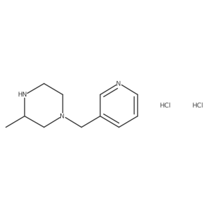 3-Methyl-1-(pyridin-3-ylmethyl)piperazine dihydrochloride结构式