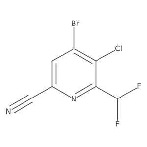 4-Bromo-5-chloro-6-(difluoromethyl)picolinonitrile结构式