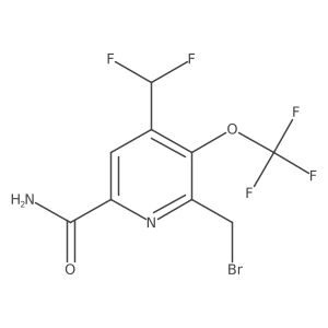2-(Bromomethyl)-4-(difluoromethyl)-3-(trifluoromethoxy)pyridine-6-carboxamide结构式