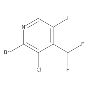 2-Bromo-3-chloro-4-(difluoromethyl)-5-iodopyridine结构式
