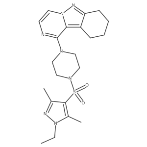 1-(4-((1-ethyl-3,5-dimethyl-1H-pyrazol-4-yl)sulfonyl)piperazin-1-yl)-7,8,9,10-tetrahydropyrazino[1,2-b]indazole Structure
