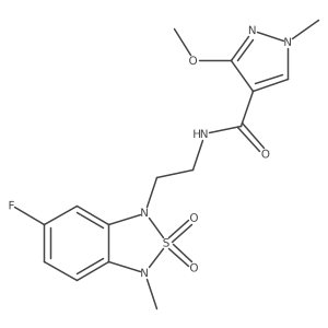 N-(2-(6-fluoro-3-methyl-2,2-dioxidobenzo[c][1,2,5]thiadiazol-1(3H)-yl)ethyl)-3-methoxy-1-methyl-1H-pyrazole-4-carboxamide结构式