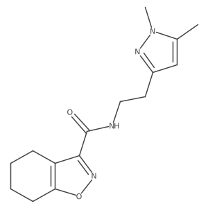 N-(2-(1,5-dimethyl-1H-pyrazol-3-yl)ethyl)-4,5,6,7-tetrahydrobenzo[d]isoxazole-3-carboxamide结构式