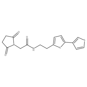 N-(2-{[2,3'-bithiophene]-5-yl}ethyl)-2-(2,5-dioxopyrrolidin-1-yl)acetamide结构式