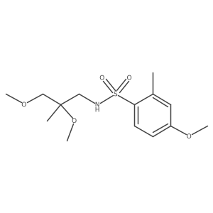 N-(2,3-dimethoxy-2-methylpropyl)-4-methoxy-2-methylbenzene-1-sulfonamide结构式