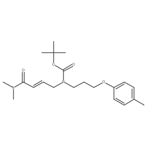 tert-butyl (E)-(4-(dimethylamino)-4-oxobut-2-en-1-yl)(3-(4-iodophenoxy)propyl)carbamate结构式