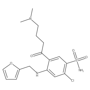 2-Chloro-5-[4-(dimethylamino)-1-oxobutyl]-4-[(2-furanylmethyl)amino]benzenesulfonamide结构式
