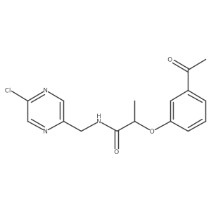 2-(3-acetylphenoxy)-N-[(5-chloropyrazin-2-yl)methyl]propanamide结构式