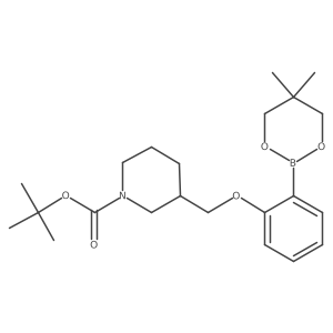 Tert-butyl 3-{[2-(5,5-dimethyl-1,3,2-dioxaborinan-2-YL)phenoxy]methyl}piperidine-1-carboxylate结构式