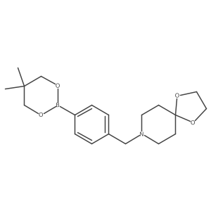 8-[4-(5,5-Dimethyl-1,3,2-dioxaborinan-2-YL)benzyl]-1,4-dioxa-8-azaspiro[4.5]decane结构式