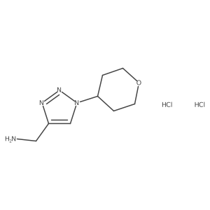 (1-(tetrahydro-2H-pyran-4-yl)-1H-1,2,3-triazol-4-yl)methanamine dihydrochloride结构式