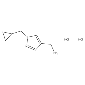 [1-(cyclopropylmethyl)-1H-pyrazol-4-yl]methanamine dihydrochloride结构式